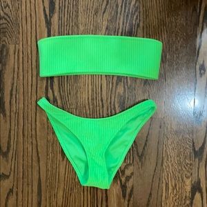Triangl XS green bandeau swimsuit